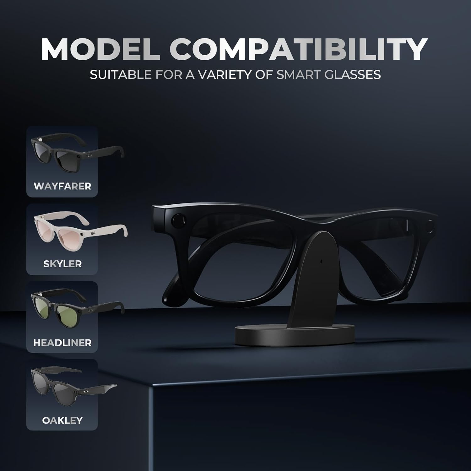 Steinwhale Charging Dock for Rayban Meta 2 Glasses (Black) image number 2