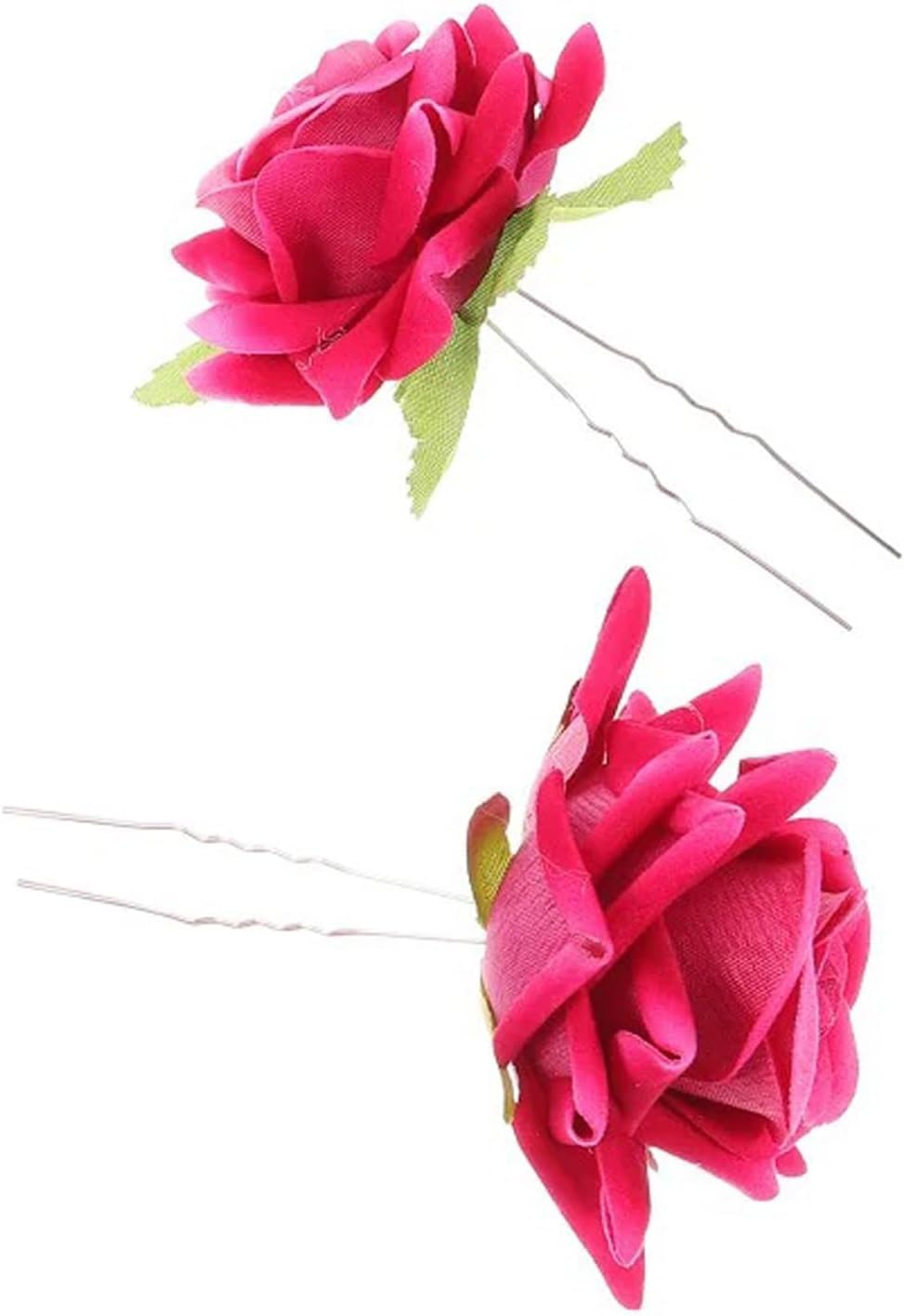 SUNTRADE Pack of 4 Women'S Rose Hairpin, Bridal Rose Brooch Hair Clip, Wedding Floral Clips for Women, Girls, Party, Wedding (Red) - Black image number 3