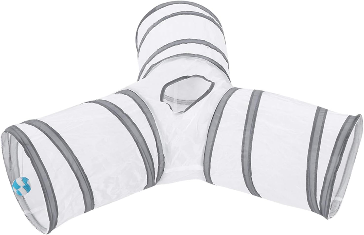 EVTSCAN Pet Cat Tunnel, 4 Color Foldable Collapsible 3 Way Play Toy, Tube Fun for Rabbits, Kittens, and Dogs Pet Interactive Training Toy(White) image number 2