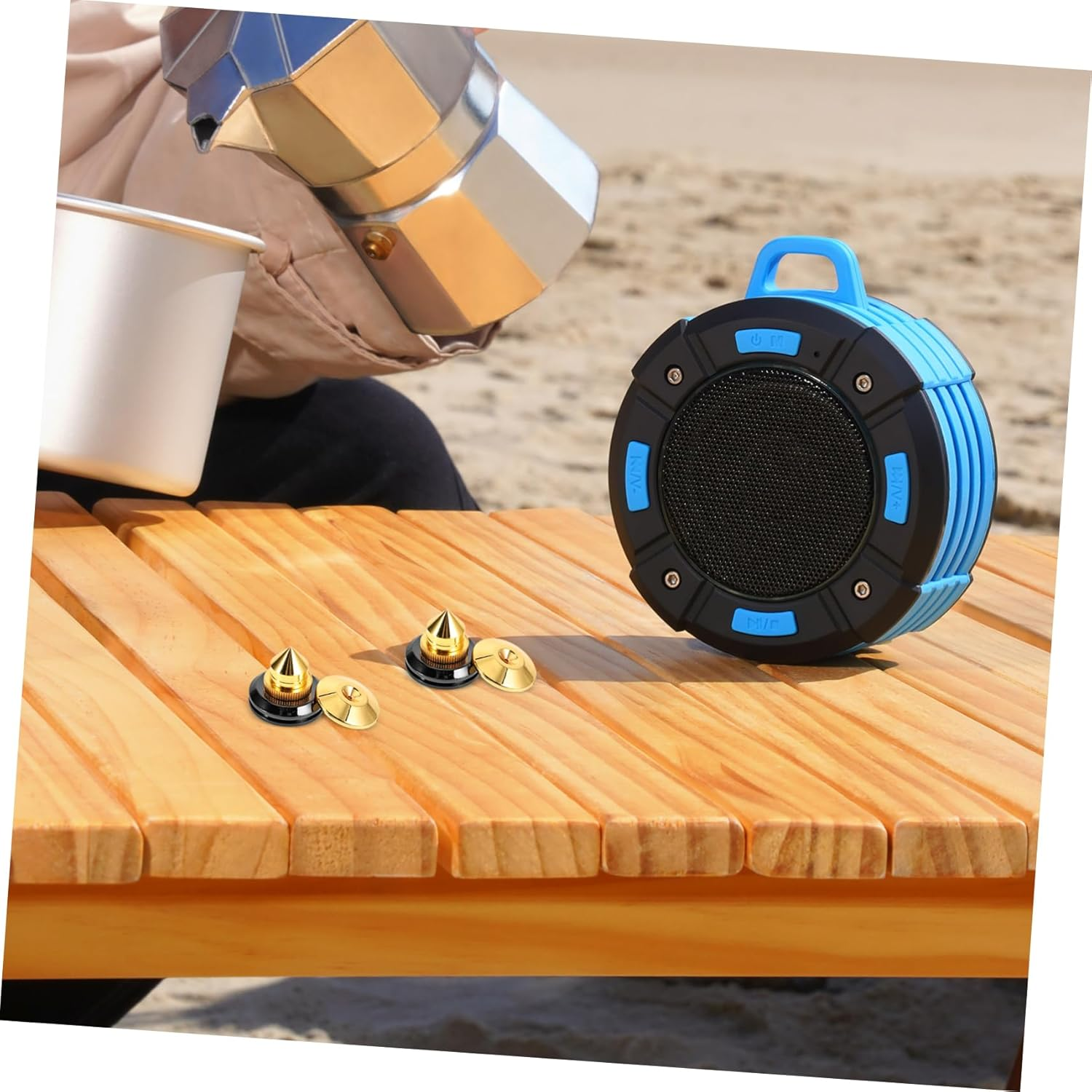 OKUMEYR 4Pcs Loudspeaker Isolation Feet Spike Pads Home Audio Isolation Feet for Speaker Sturdy Base for Speaker Spikes Vibration Reduction image number 3