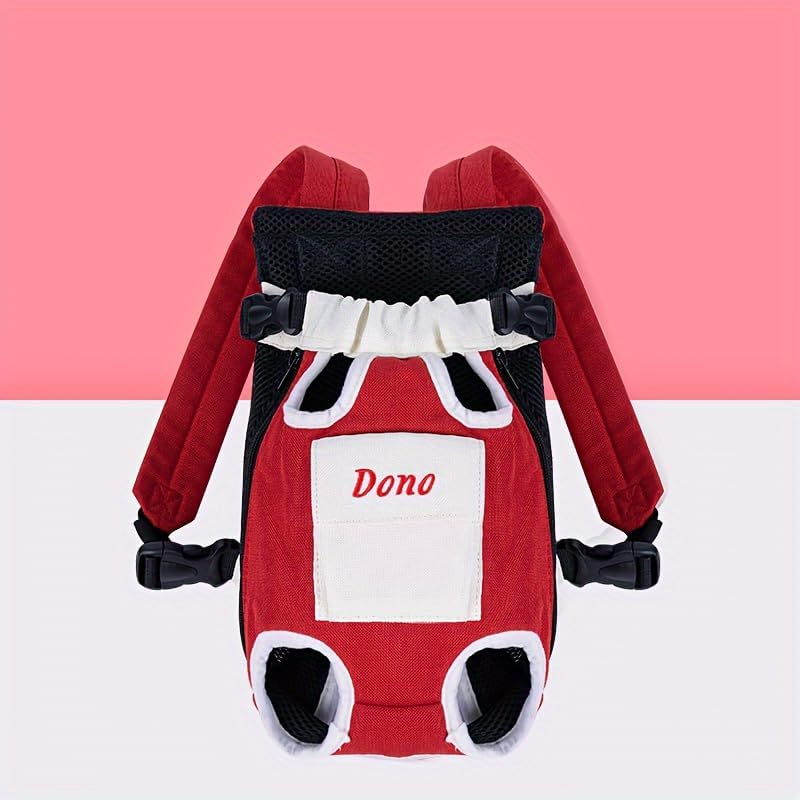 Maagik Dog Backpack, Adjustable Pet Dog Front Harness with Leg Extension, Easy to Wear and Breathable, Pet Backpack, Dog Travel Backpack for Kittens and Puppies, Camping, Hiking(Red and White) (M) image number 2