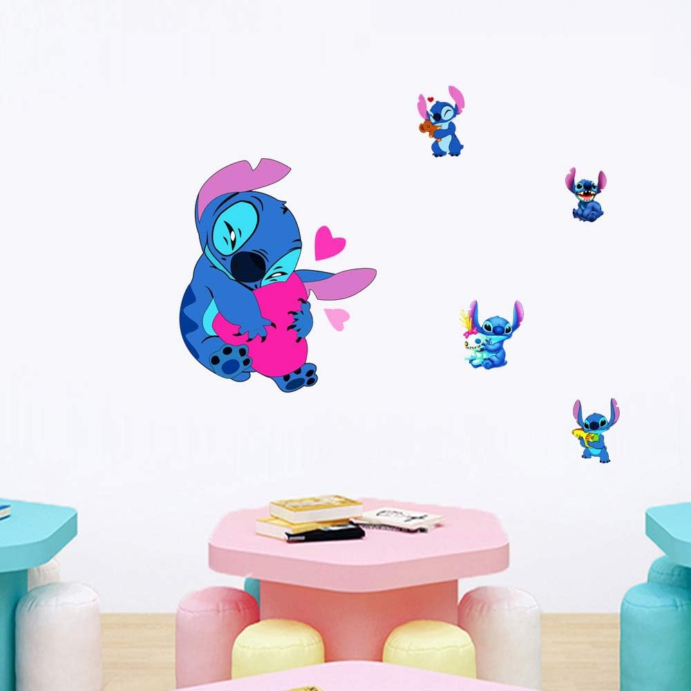 3D Cartoon Characters Wall Stickers Cartoon Wall Decals Excellent Vinyl Wall Decor for Girls Room Living Room (Size 17.7 X 23.7 Inch)