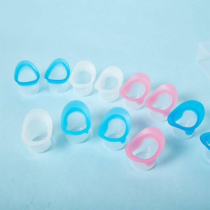 2Pcs Blue and Pink Eye Wash Cup Eye Wash Kit Bath Kit Silicone Eyelash Lid Care for Tired Dry Eyes Effective Eye Cleaner Solution with Storage Container Soothing Tired Eyes image number 2