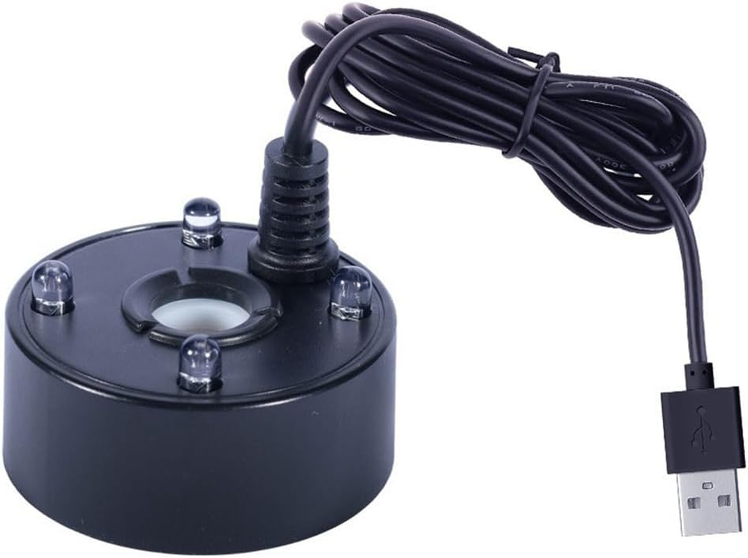 Synpinya Mist Maker, USB Port 4 Color LED Lights Mini Mister Fog Machine, Indoor Fountain Garden Pond Water Fogger Atomizer Black image number 2