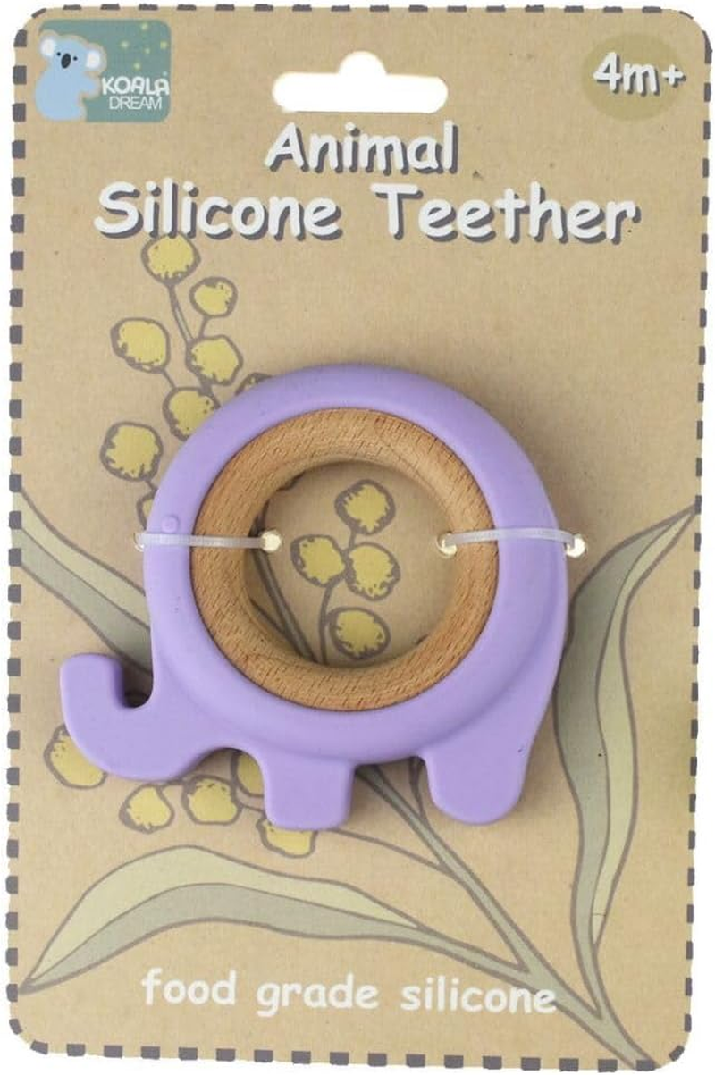 Koala Dream Silicone Elephant Teether - Purple | Baby Teething Toy, Bpa-Free, Safe for Infants image number 1