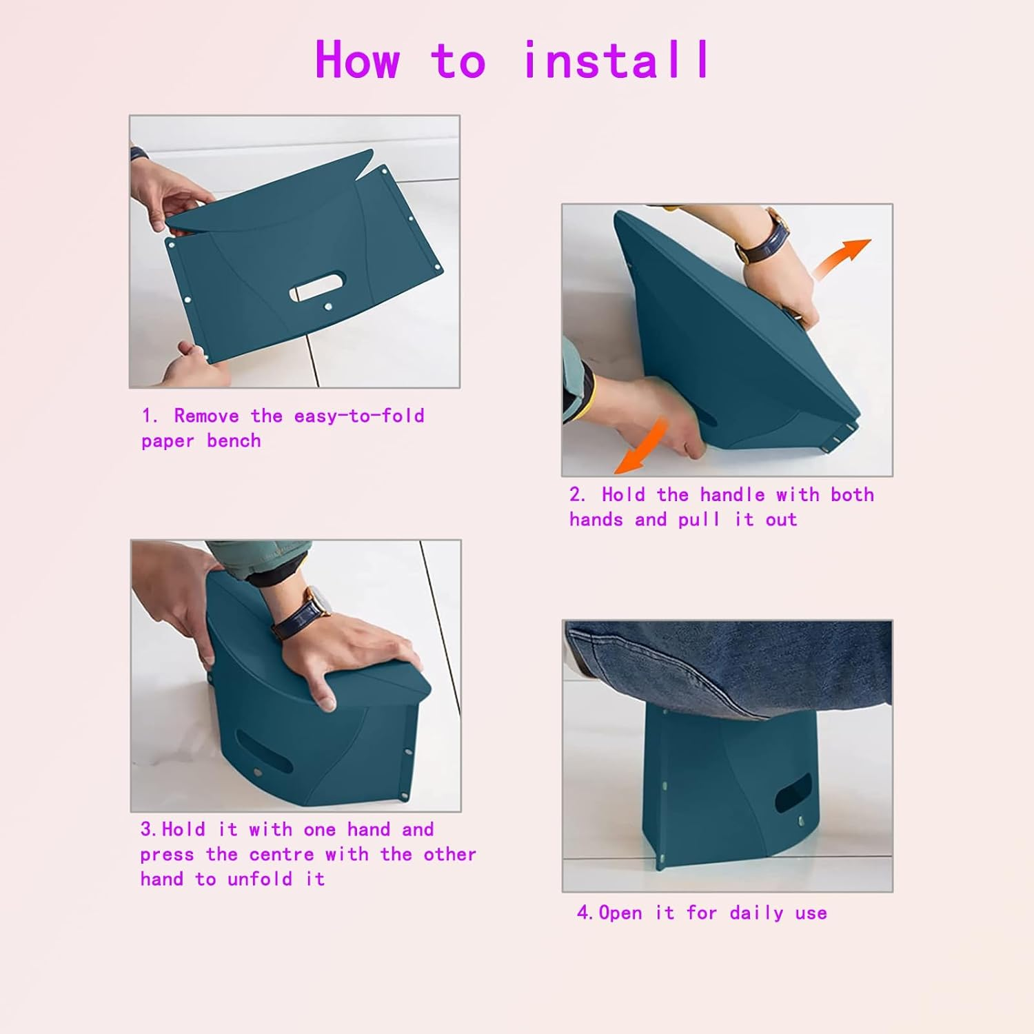 Ultralight Folding Portable Camping and Hiking Stool - Lightweight Collapsible Mini Travel Chair for Outdoor, BBQ, and Subway Gatherings - Compact Blue Design image number 5