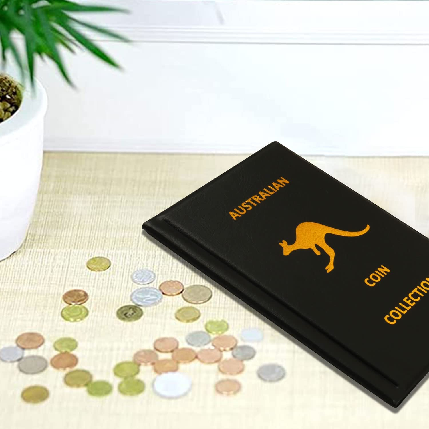 Coin Collection Book Holder Album for Collectors, 10 Pages 150 Pockets 4.5 X 4.5Cm(1.77 X 1.77 Inch) Inch Coin Albums Penny Collecting Book for Coin Storage, Pennies, Quarters (Blue, 150 Pockets) - Blue - 150 Coin image number 2