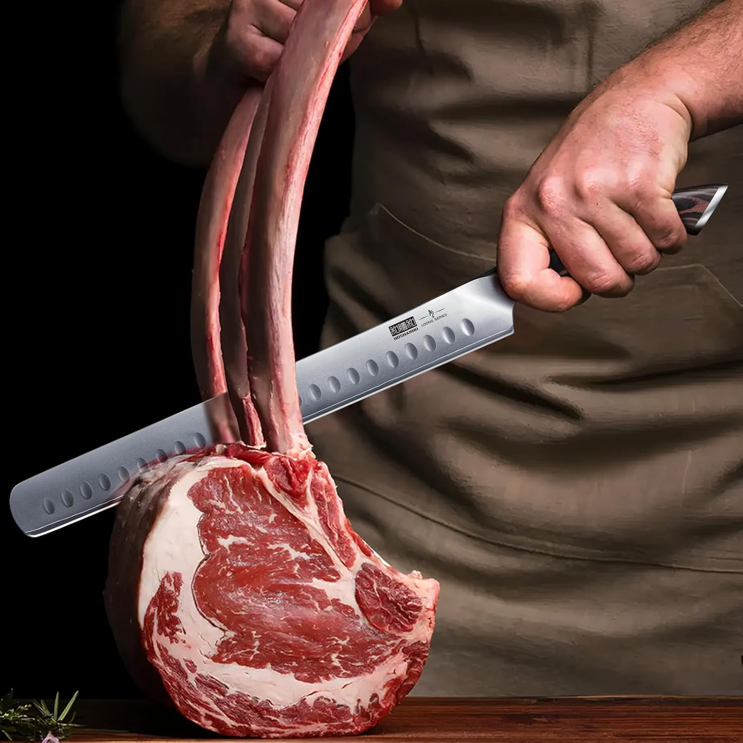 HOSHANHO Salmon Knife 30 Cm, Professional Fish Knife, Japanese Super Steel Cutting Knife, Ultra Sharp Ham Knives with Ergonomic Handle image number 6