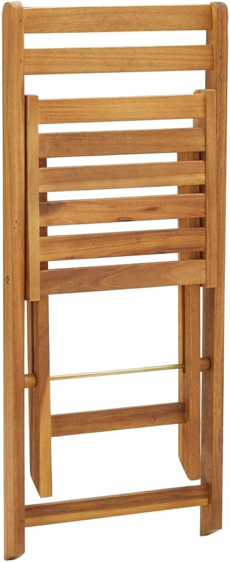 Vidaxl Retro Style 3 Piece Folding Bistro Set - Solid Wood Acacia with Cushions - Brown and Cream Colour - Brown image number 4