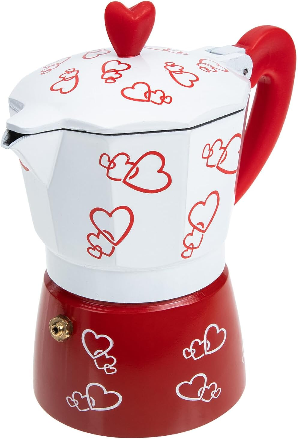 LIFKICH Red Heart Aluminum Mocha Pot Espresso Maker Italian Style Coffee Pot with Anti-Scald Handle Easy to Use Manual Coffee Machine for Home Kitchen Tea House Shop Brewing image number 6