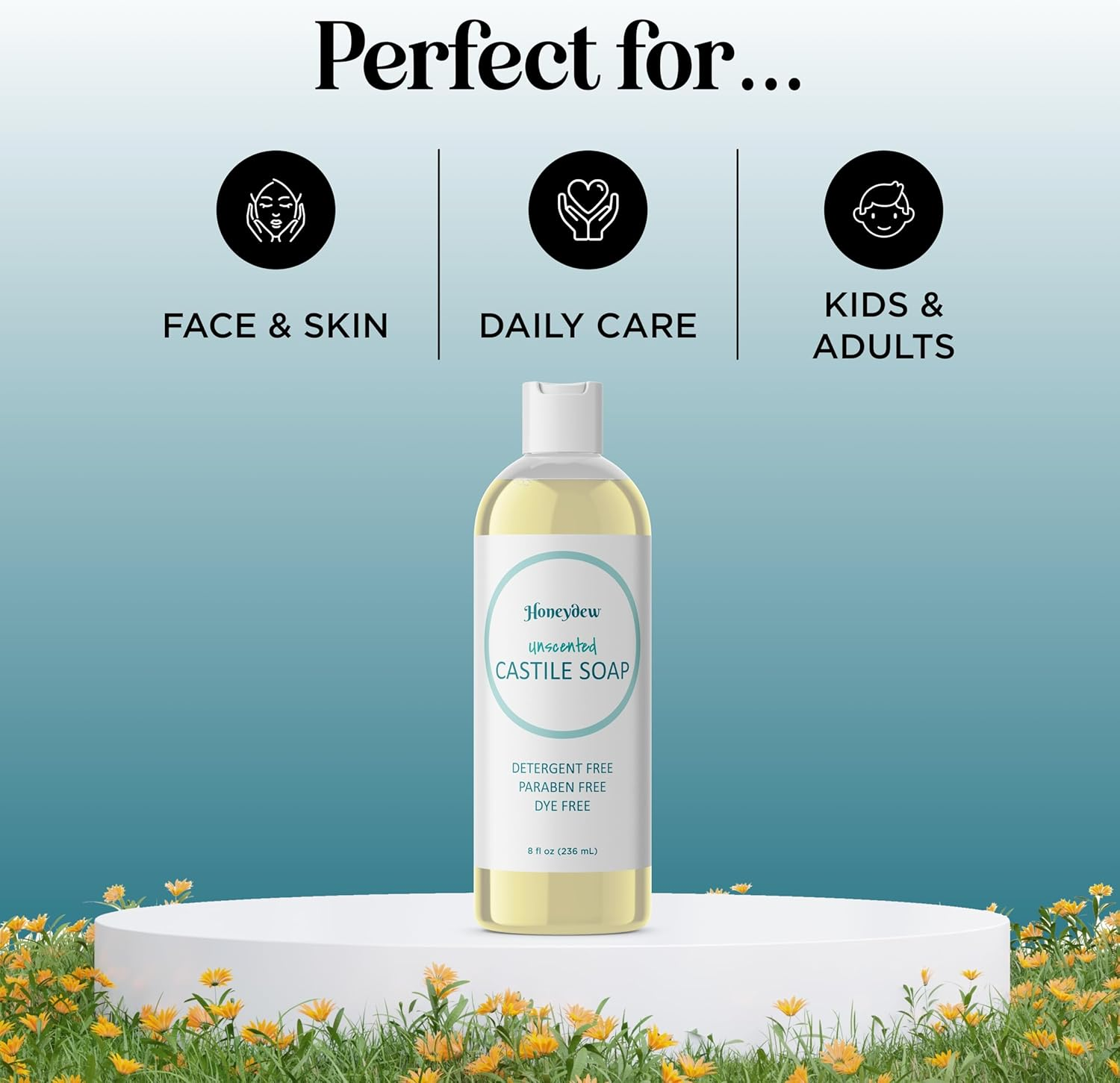 Maple Holistics 100% Pure Castile Soap Unscented Liquid Mild Soap for Body or Home Use with Olive Oil and Glycerin Skin Care Vegan Friendly All Purpose Cleaner Detergent Free & Sls Free Daily Soap image number 3