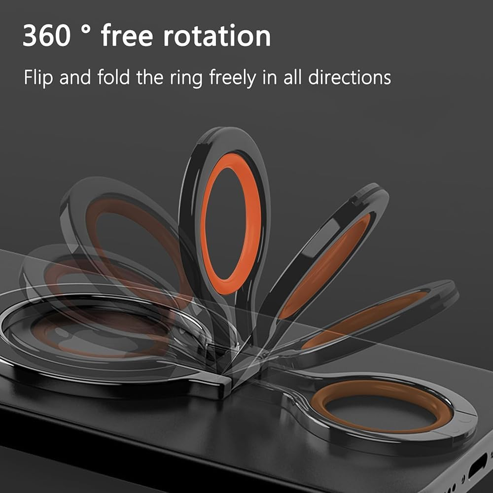 Frafuo Magnetic Phone Ring Holder-Mag Iphone Ring Stand for Mag-Safe-360&deg; Rotatable Magnetic Phone Finger Ring Grip-Compatible with Iphone 15 14 13 12, All Smartphone, Mag-Safe Accessories, Black image number 2