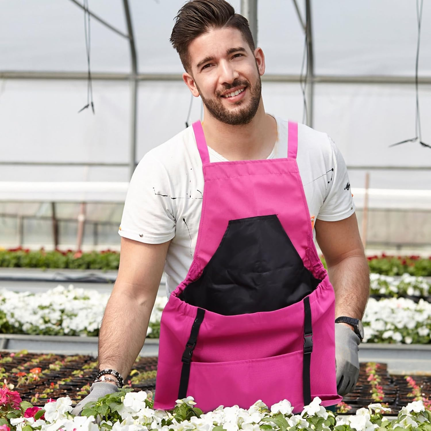 Kisangel Gardening Apron for Fruit Picking Garden Vegetable Harvesting Berry Storage Bag Apron Pockets for Outdoor Orchard Use image number 6