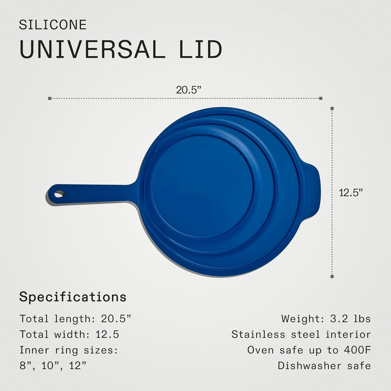 Made in Cookware - Frying Pan Silicone Universal Lid - 9 in 1 Design Fits Multiple Pans - Oven Safe 500F - Harbour Blue image number 2