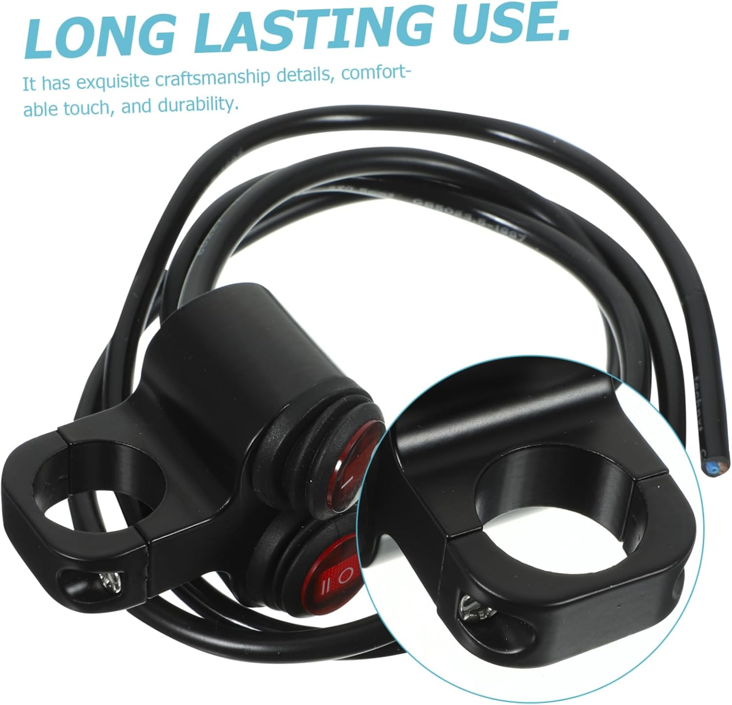 PLAFOPE Motorcycle Handlebar Toggle Switch with Headlight Button 3-Wire Waterproof Motorbike Handlebar Switch for Electric Bikes and Scooters with Indicator Light image number 1