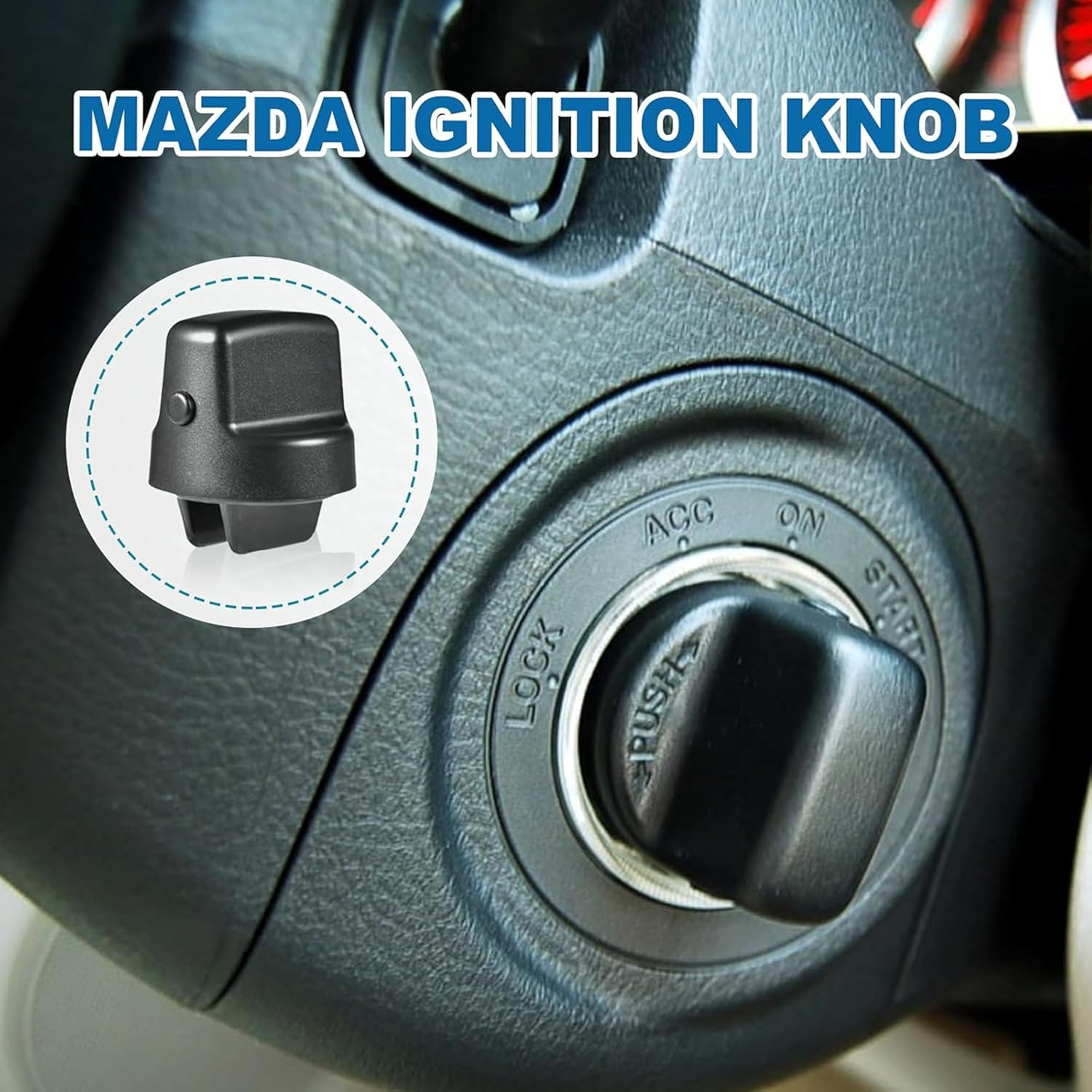 Ignition Key Knob Push Turn Switch,Lgnition Key Knob Push Turn Switch & Insert Set Compatible with Mitsubishi Lancer 2008-2017 Outlander 2007-2013 4408A167 4408A031-Keyless Start Ignition Button image number 6