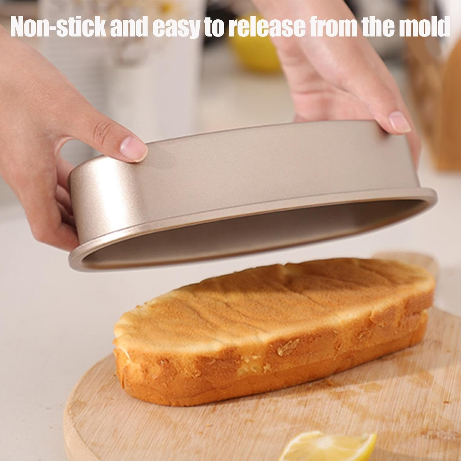 Shurzzesj Oval Cake Pan - Non-Stick Oval Breads Loaf Pan - Breads Mold for Home, Kitchen & Bakery Use, Bread Pan, Baking Molds, Bakeware Tool for Oven image number 5