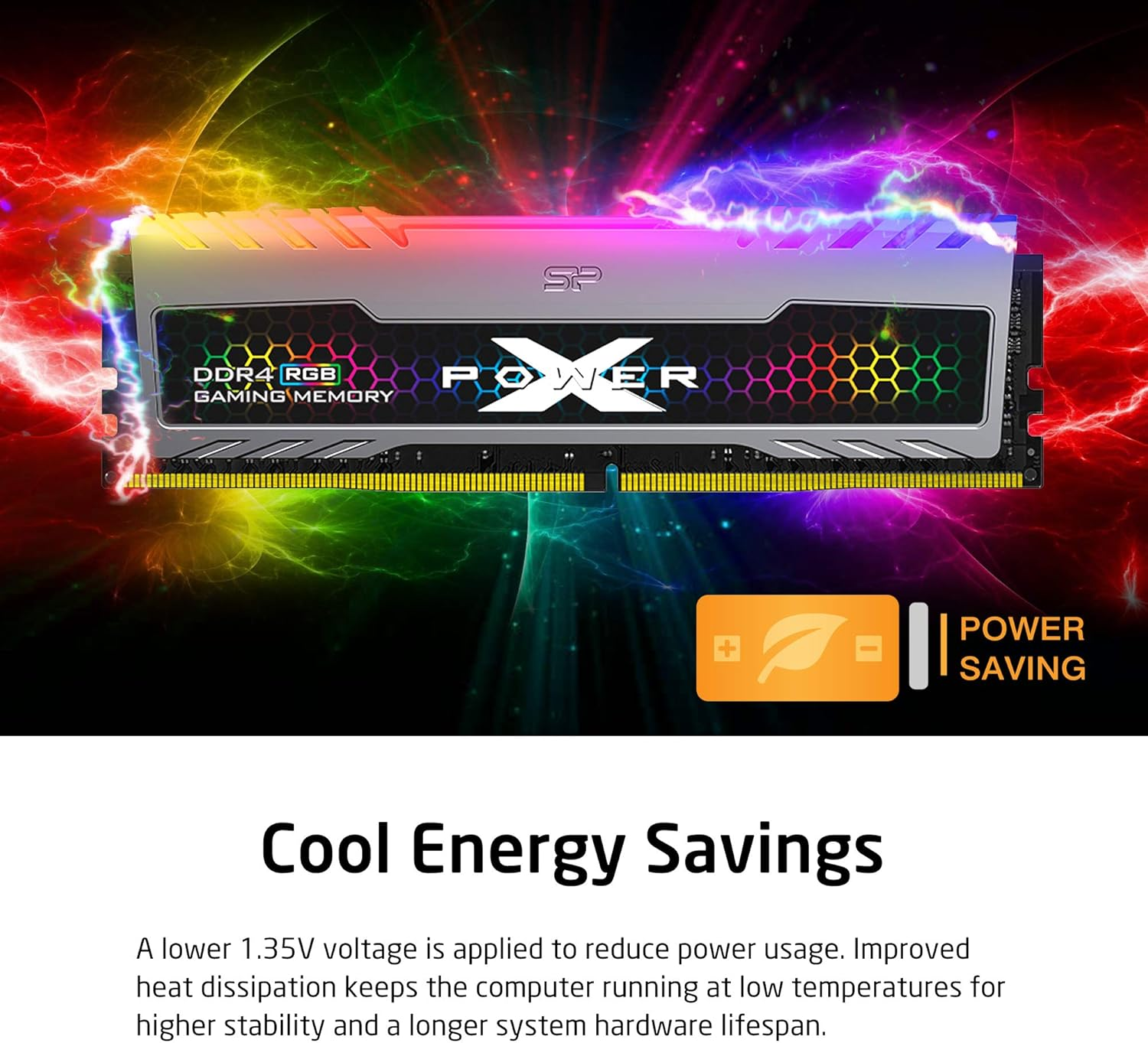 Silicon Power XPOWER Turbine RGB DDR4 32GB (16GB X 2) Dual Channel Kit 3600Mhz PC4-28800 CL18 1.35V 288-Pin UDIMM Gaming Desktop Computer RAM Memory SP032GXLZU360BDB image number 1