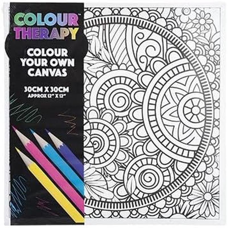 Colour Your Own Pre-Drawn Stretched Kids Children Canvas to Paint 30Cm X 30Cm (12&rdquo; X 12&rdquo;) Randomly Selected image number 2