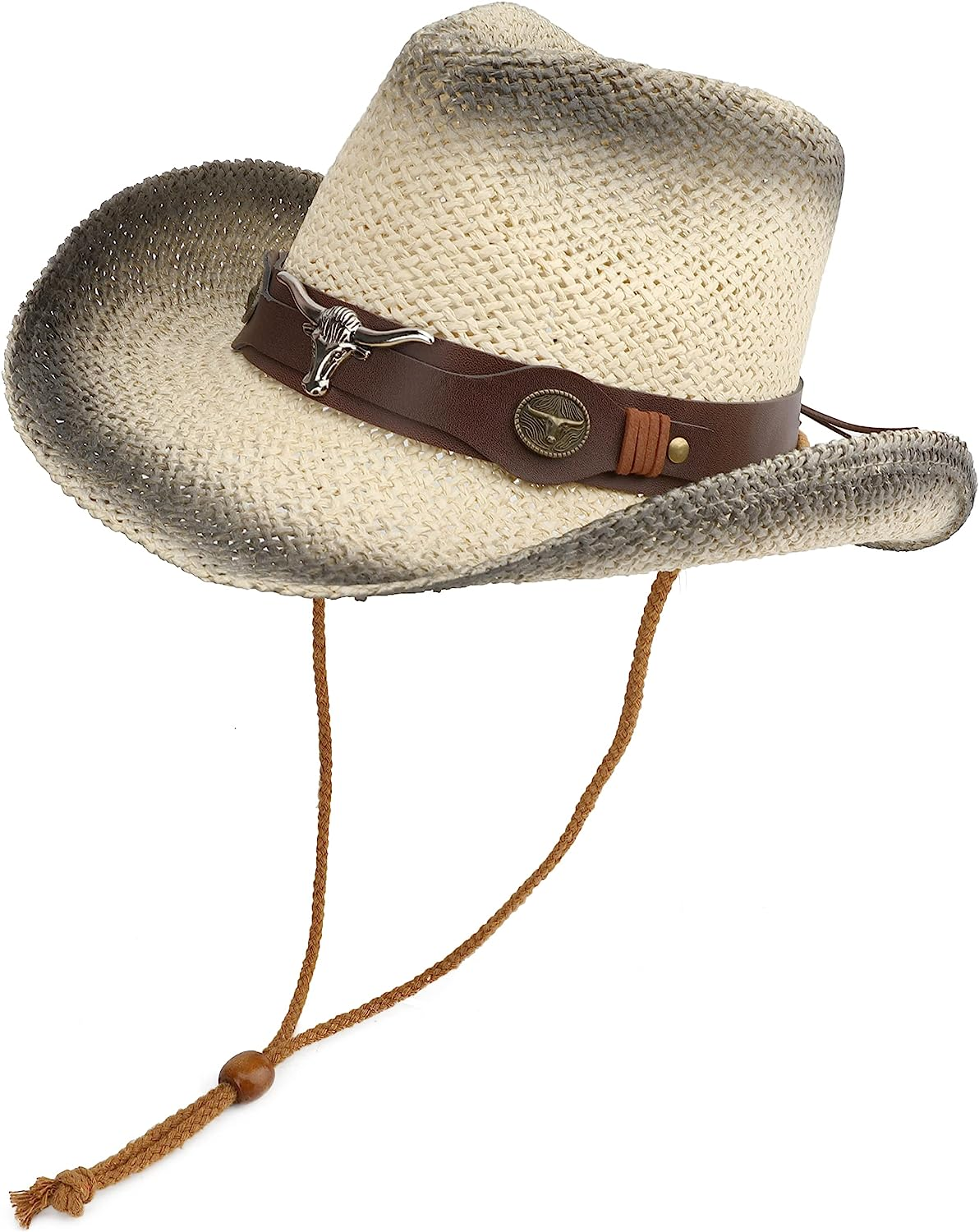 Melesh Adult Sun Straw Western Cowboy Hat Colored