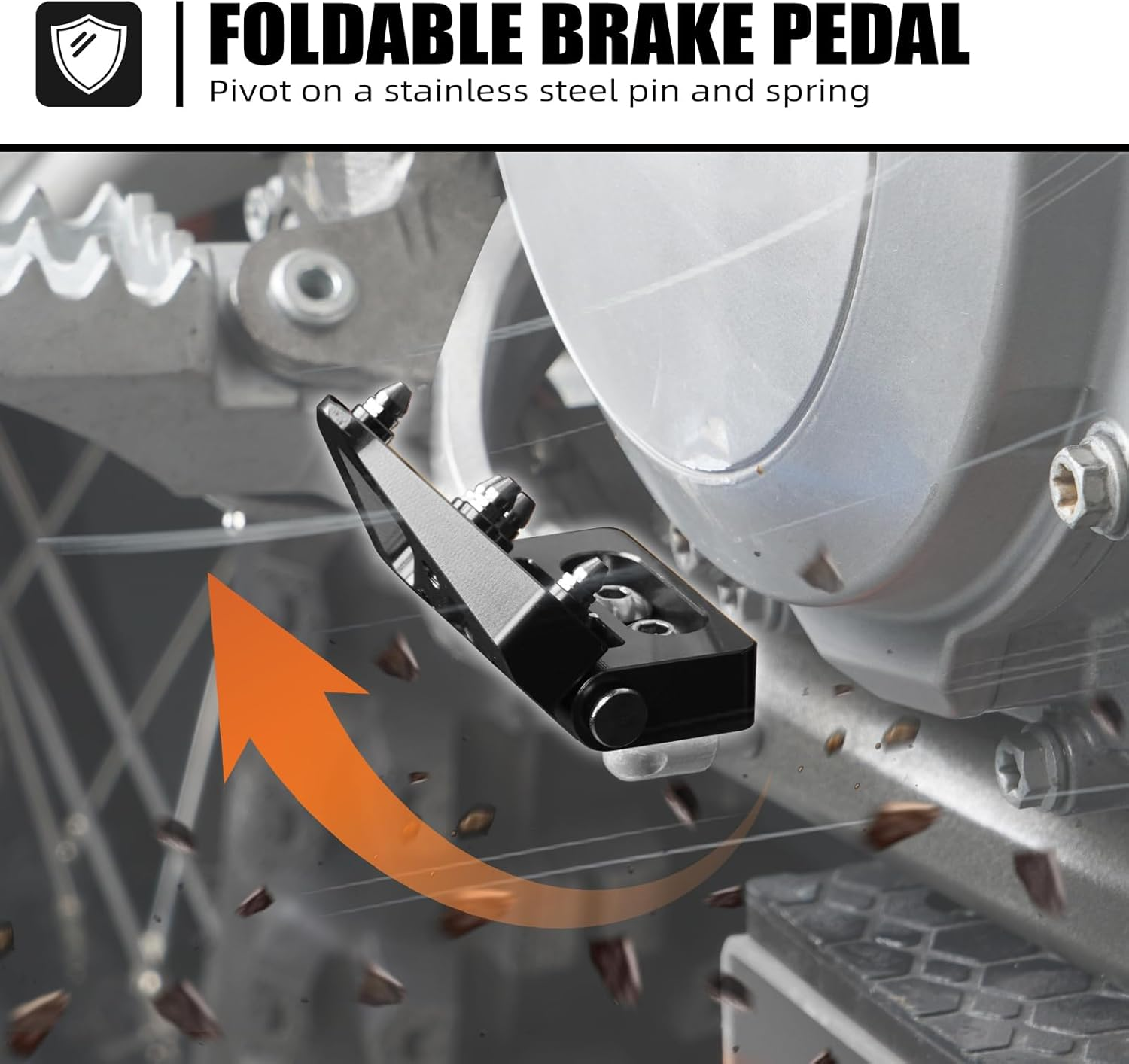 NICECNC Motorcycle Foldable Brake Pedal Replacement Tip Compatible with KTM 125-530 XCW XCFW EXC EXCF 2004-16 690 Enduro R 2008-23 690 SMC R 12-23,Compatible with Husqvarna TC125 250 14-15,See Fitment image number 4