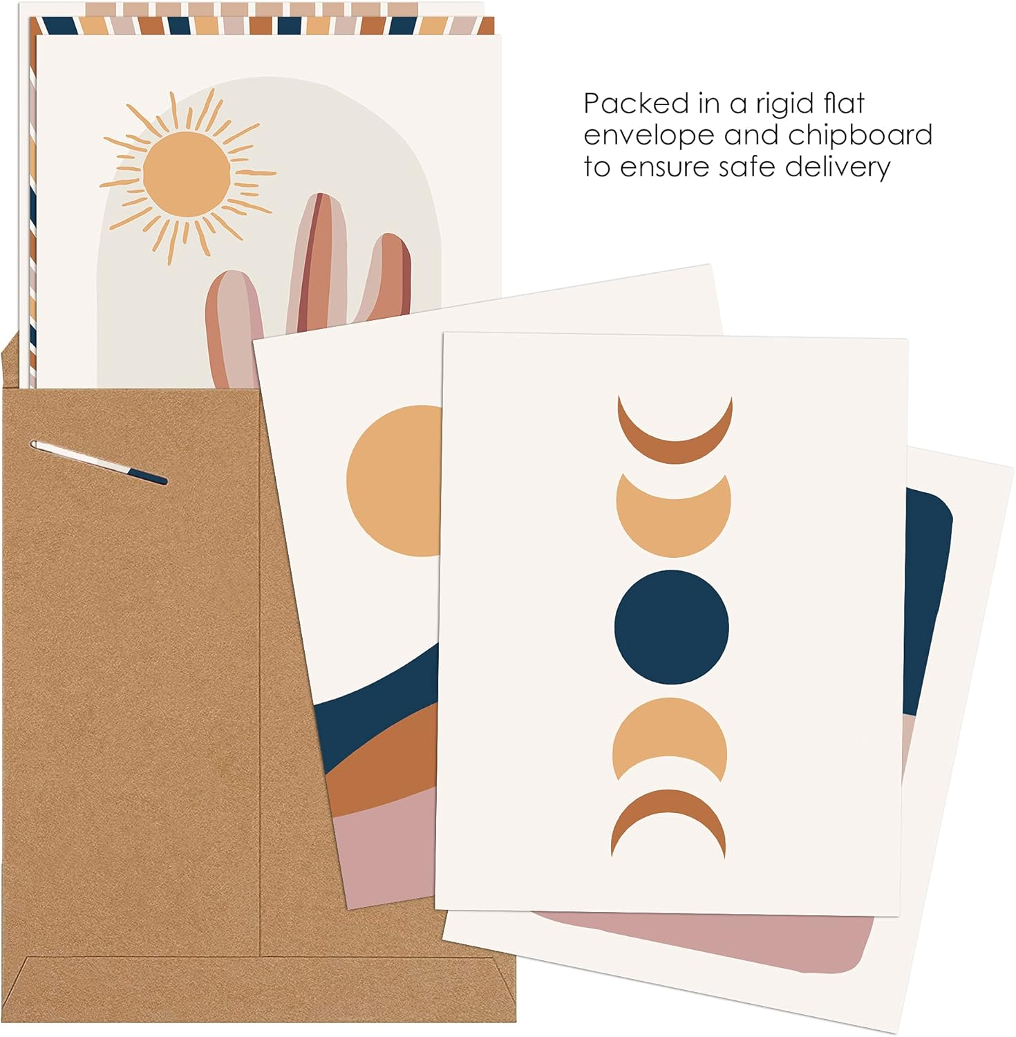 Boho Wall Art Prints Room Decor 8X10 Set of 6 Boho Posters, Mid Century Modern Prints for Wall Art, Sun Moon Desert Bedroom Decor image number 6