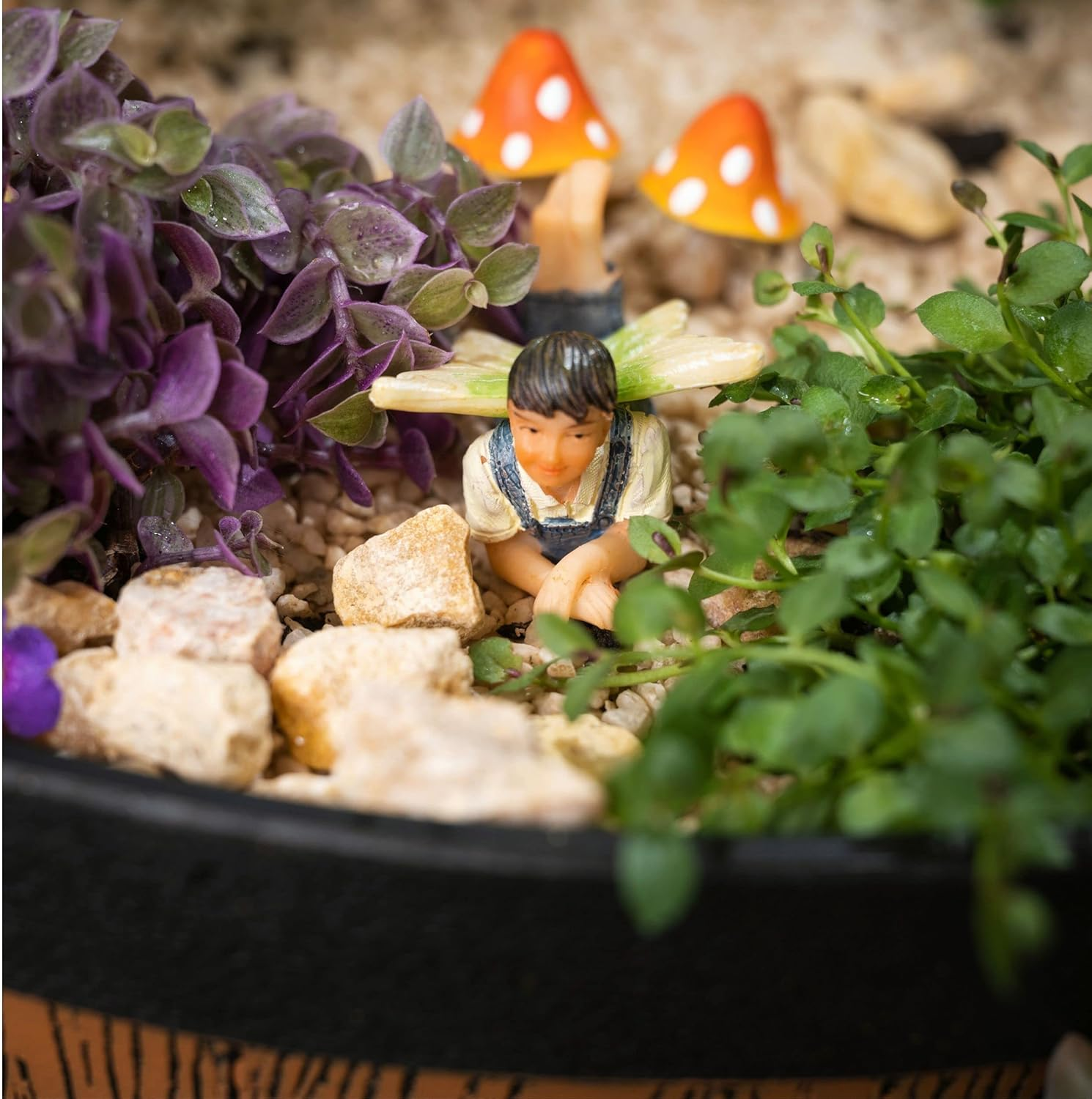 PRETMANNS Fairy Garden Fairies Kit with Miniature Figurines & Accessories Colorful Supplies - 7 Pieces image number 4