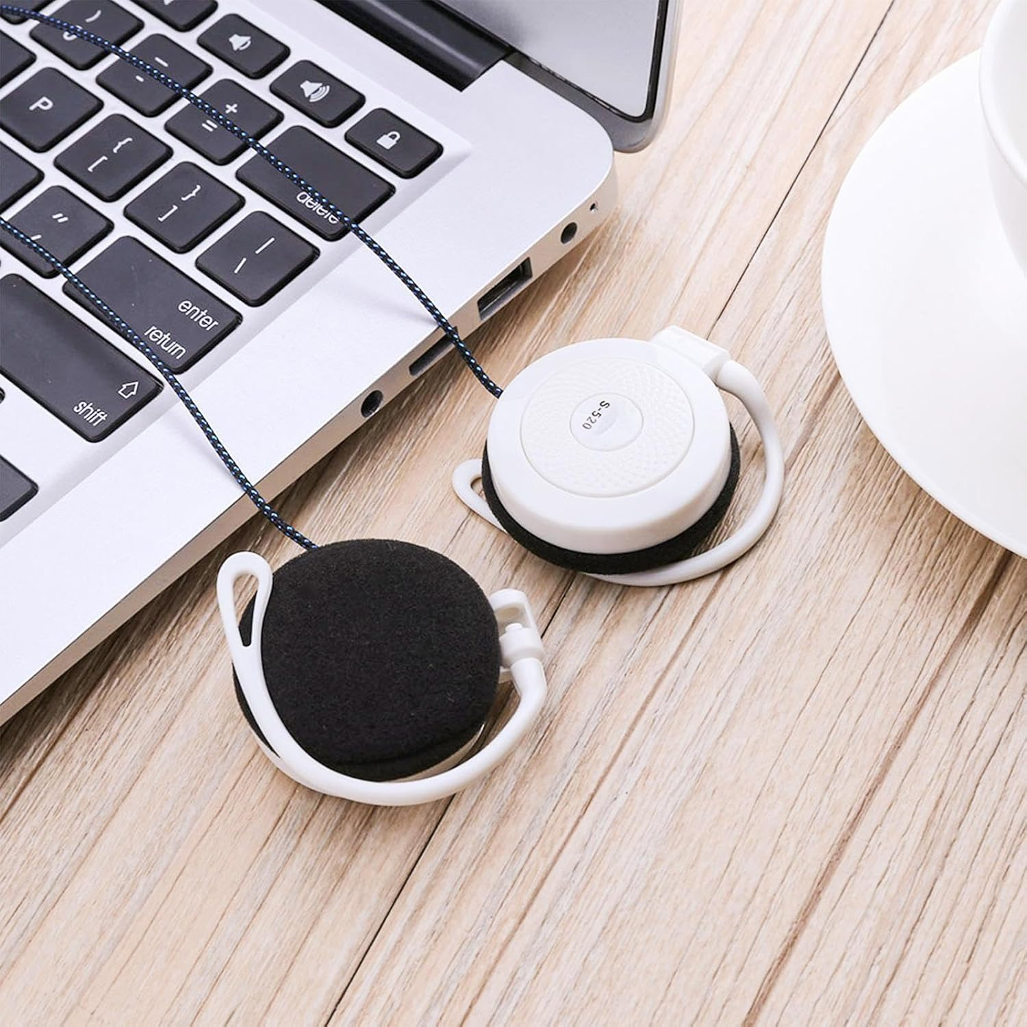 Clip Earphones Wired - 3.5Mm Ear Hook Stereo Earbuds - Compatible with MP4 and Most Mobile Phones for Running Hiking Exercising and Daily Life Buniq image number 3