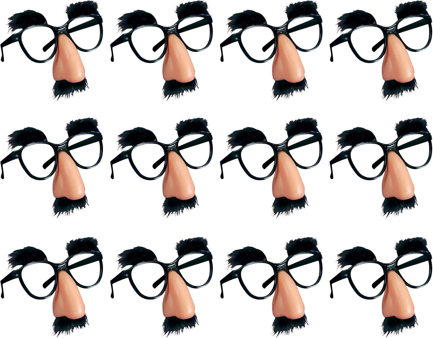 12 PCS Disguise Glasses with Funny Nose Funny Glasses with Eyebrows and Mustache Perfect Party Favors image number 1