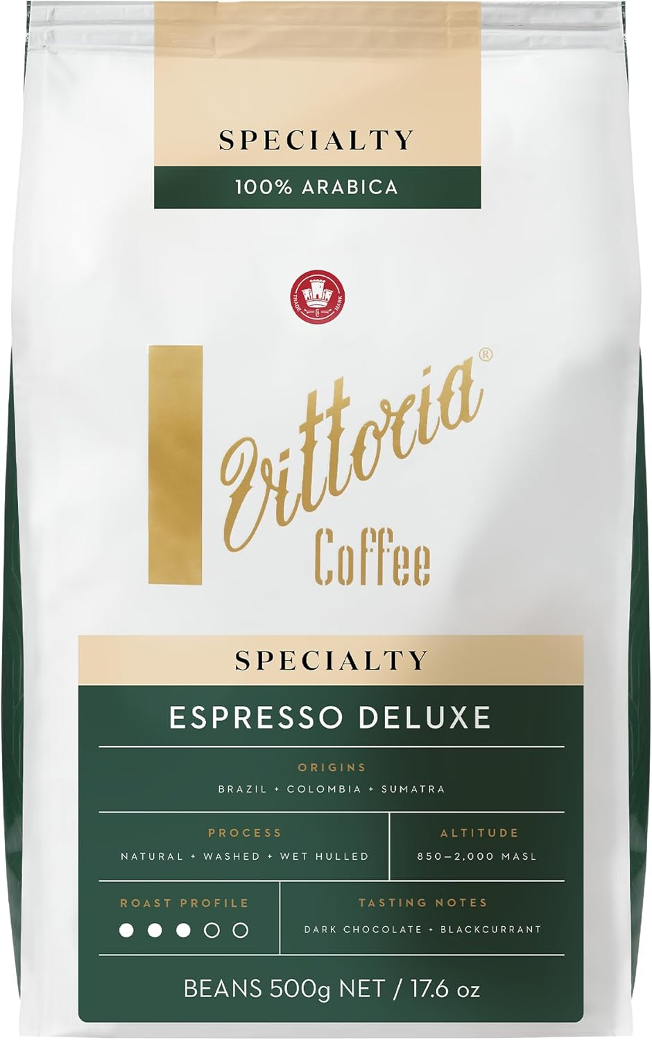 Vittoria Coffee Espresso 100% Arabica Deluxe Specialty Coffee Beans. Light Roast with Flavours of Blackcurrant and Dark Chocolate - 500G image number 5