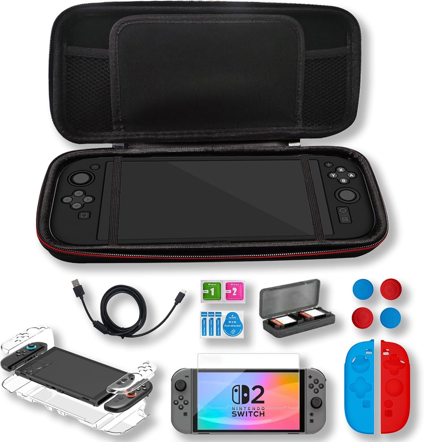 ZONEY Switch Carrying Case for Nintendo Switch OLED, Cartridges Protective Hard Shell Travel Carrying Case Pouch for Nintendo Switch Console & Accessories (For OLED)