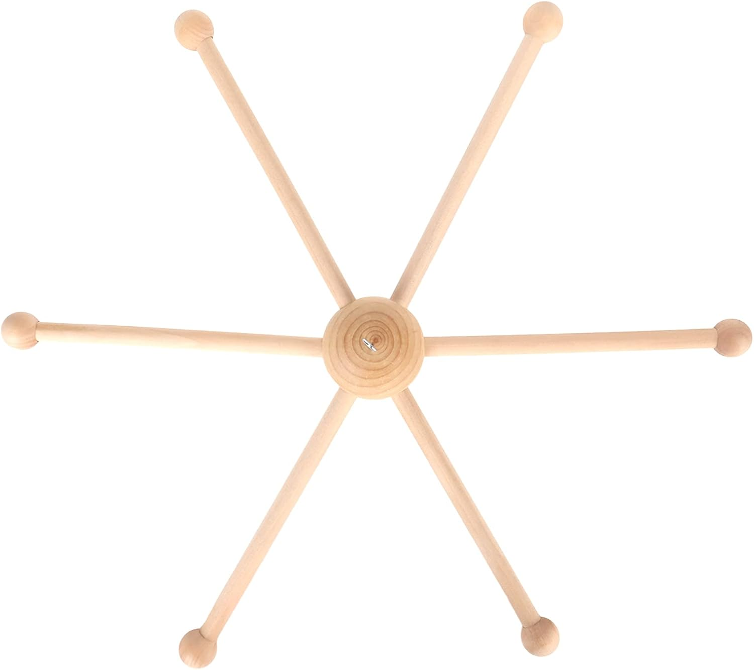 Wooden Mobile Frame Kit DIY Baby,Wooden Frame Baby Crib Hanger Spherical Six Legs Mobile Hanger for Wind Bed Toy Decoration image number 2