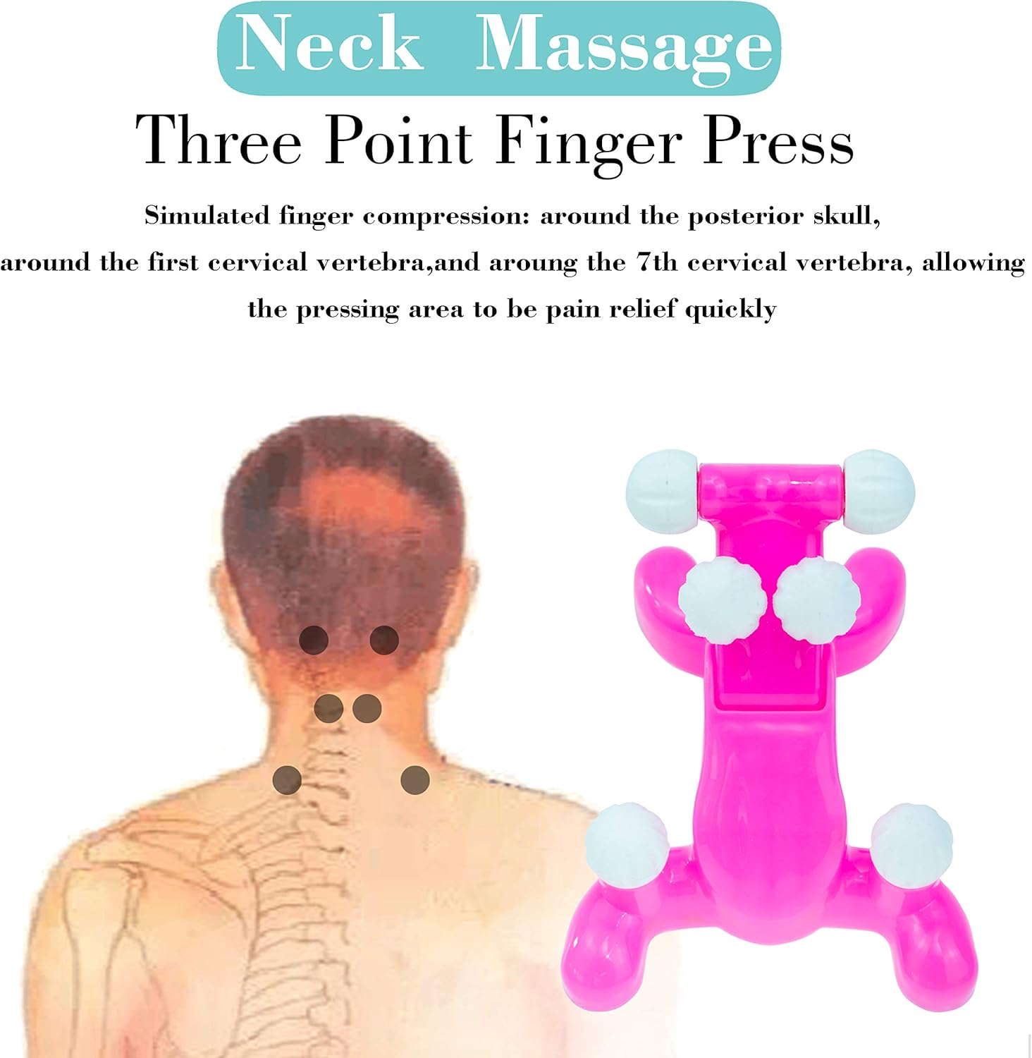 Tension Headache Relief Products, Cervical Traction for Neck Pain Relief, Massage Traction Pillow with 6 Trigger Point Therapy