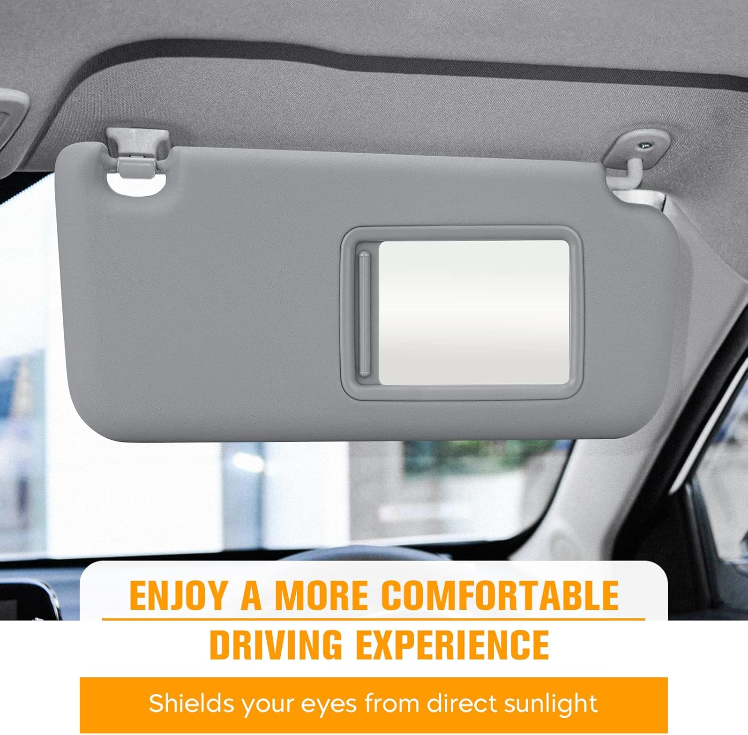 Right Passenger Side Sun Visor for Toyota RAV4 2006 2007 2008 2009 2010 2011 2012 2013, Replace for 74310-42452-B2, Grey Right Side Sun Visor with Light image number 3