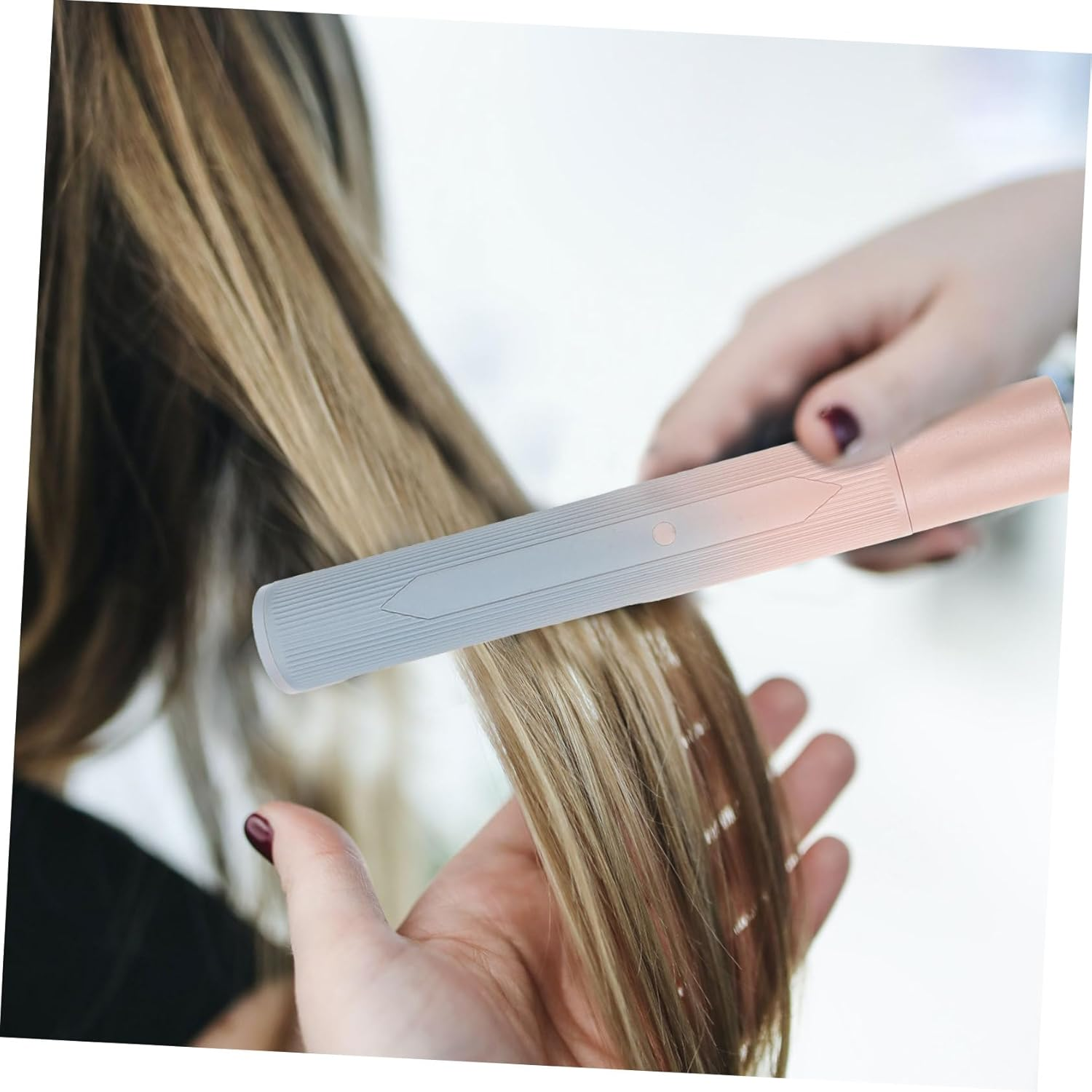 WOONEKY Portable Hair Straightener Comb Cordless Styler Heated Brush for Hair Types