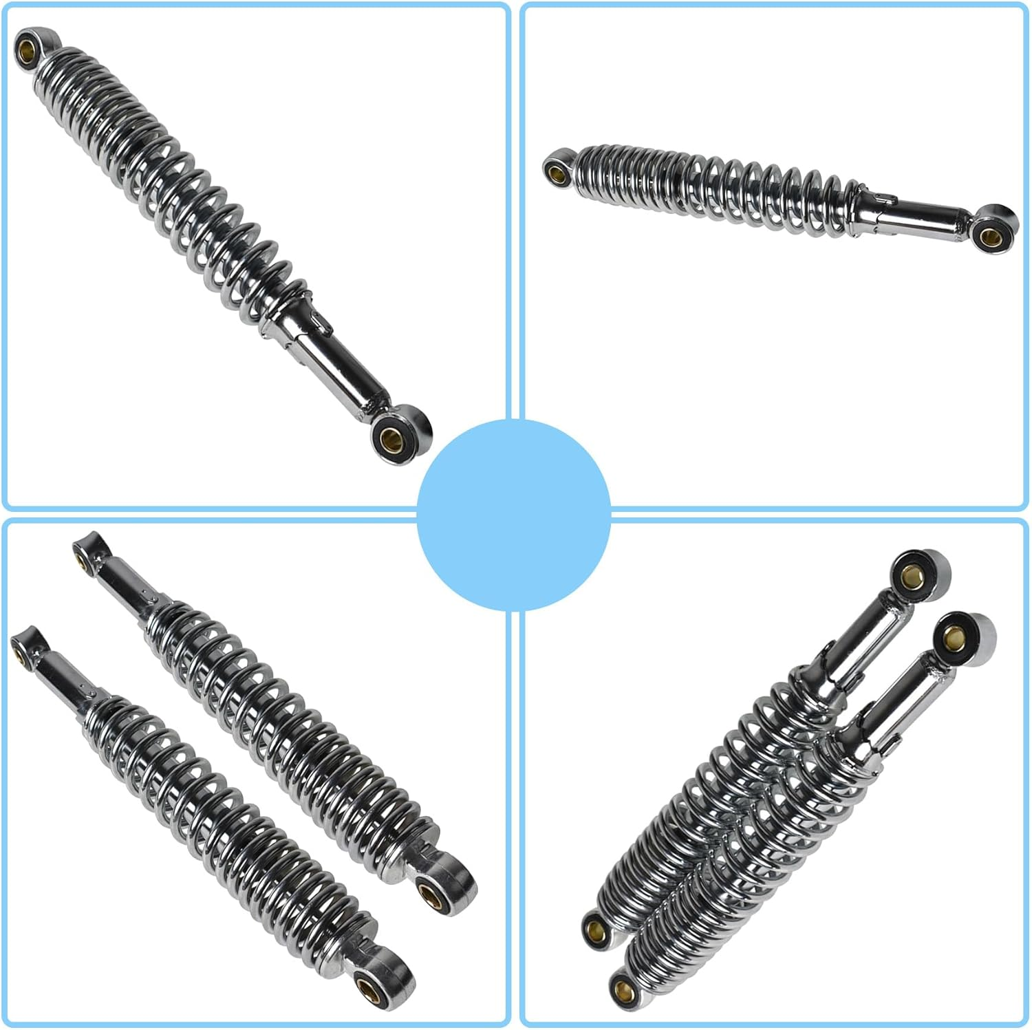 Silscvtt Chrome Eye to Eye Shocks 335Mm (13 1/8Inch) Replacement for Honda S65 CL CT70 XL75 CL90 CT90 CM90 S90 CM91 CT110 Silver image number 5