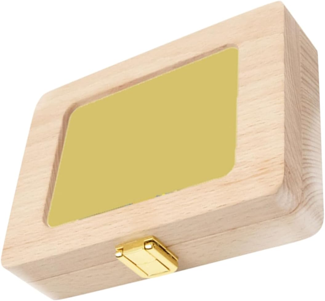 Wooden Teeth Box Keepsake Organizer Creative Deciduous Teeth Storage Container with Photo Frame for Boys and Preserves Childhood Memories with Japanese Stickers image number 1
