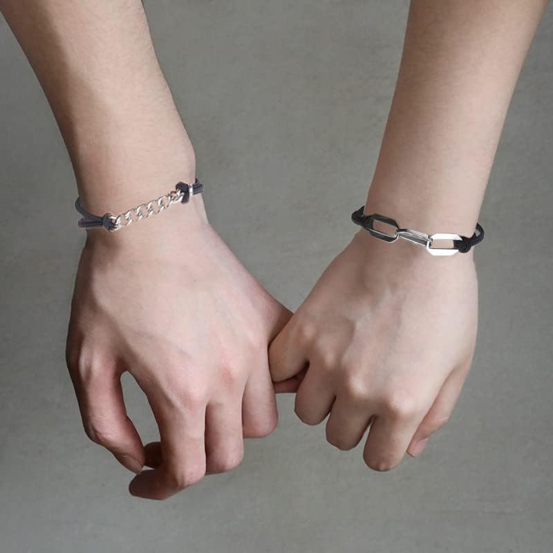 Eco-Fused 3X Bracelet Hair Ties - Elastic Decorative Jewelry Ponytails - Fashionable Wear on Wrist Ties - for Men, Women, Girls, Teens (Black with Silver Metal Chain) image number 1