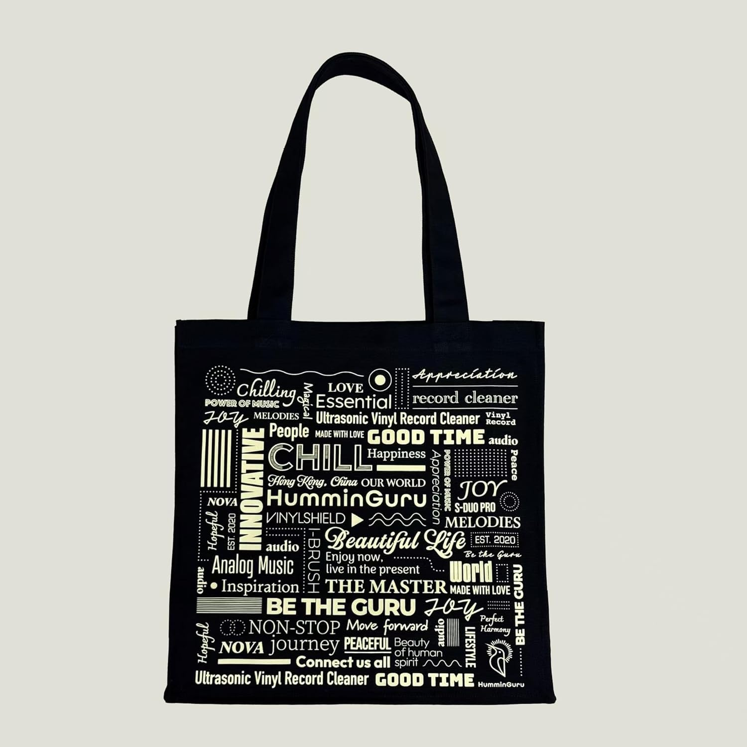 Humminguru Vinyl Record Tote Bag&ndash; Large Capacity Durable Canvas Bag for Vinyl Albums, 15&rdquo;Laptop, Headphones, Books & More image number 5