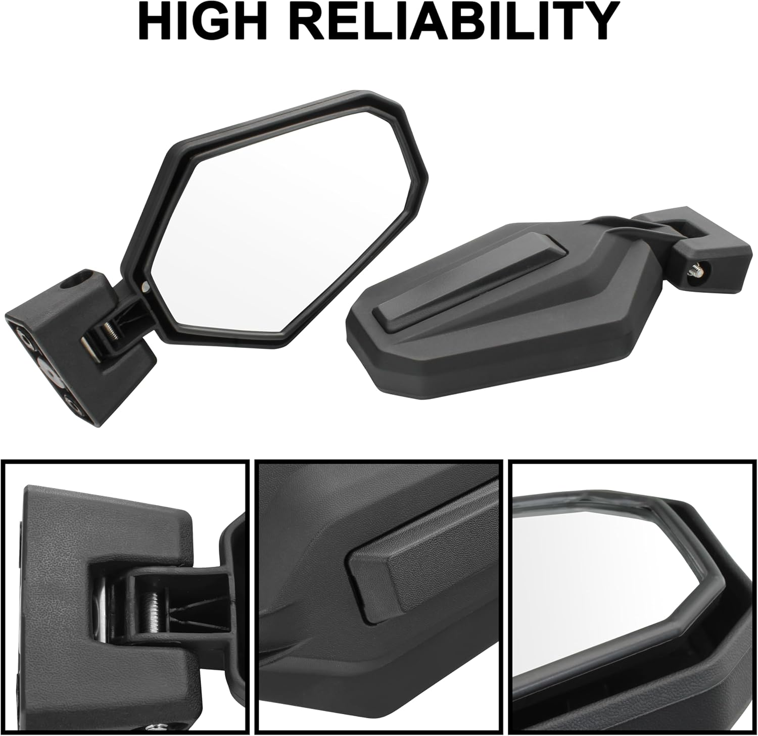 SAUTVS Adjustable Folding Side Rear View Mirrors for Can Am Maverick Trail Sport Commander, Premium Side Mirrors for Can-Am Maverick Trail Sport Commander 2018-2025 Accessories(2Pcs, 715003639) - Center Mirrors For Trail / Sport / Commander image number 2