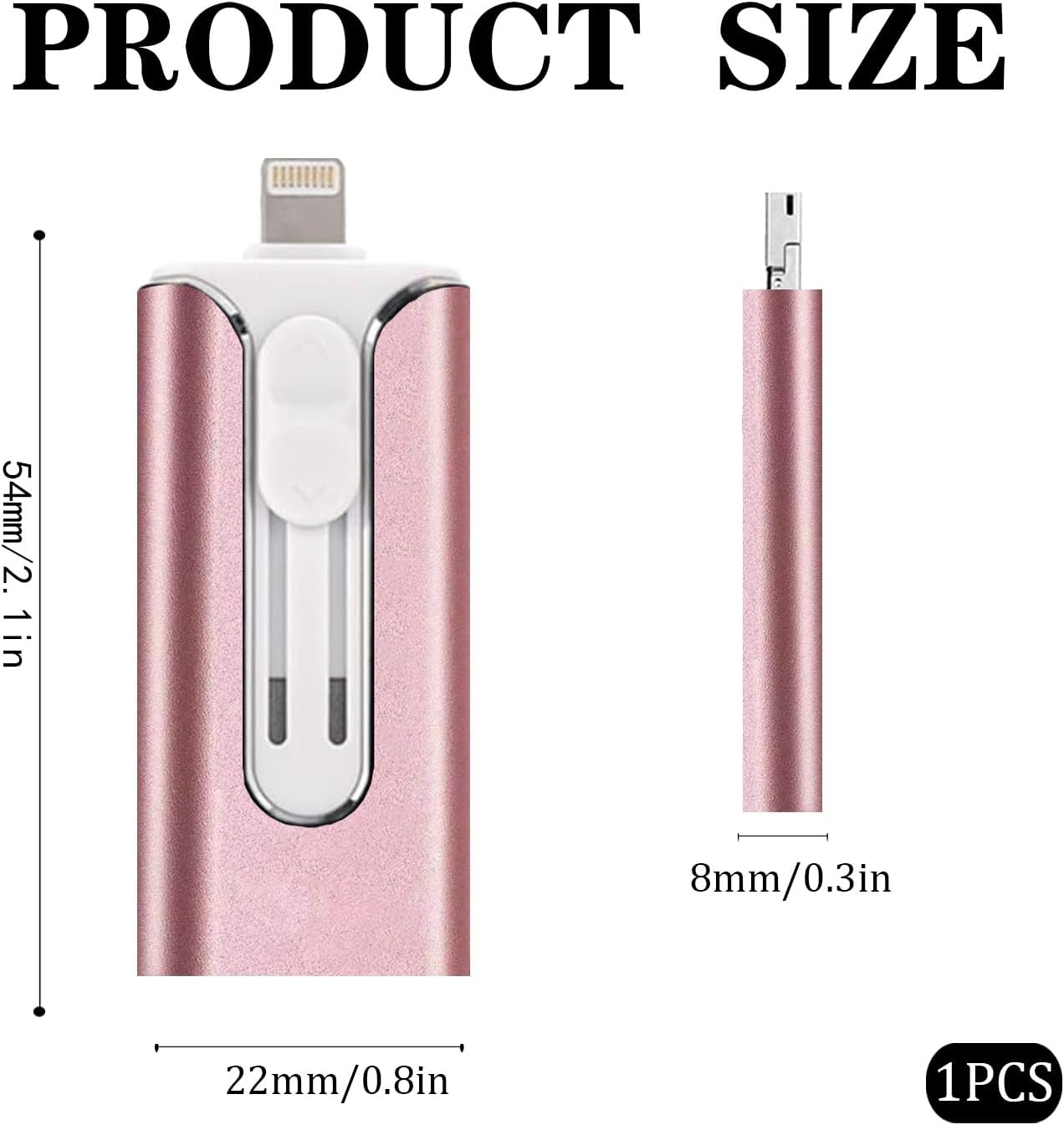 1Pcs 2TB USB Flash Drive, Multi-Functional 4-In-1 High-Speed Transfer Memory Stick, USB Stick,Photo Stick， for Easy Storage of Photos and Data, Compatible with Iphone/Ipad/Android/Pc Universal