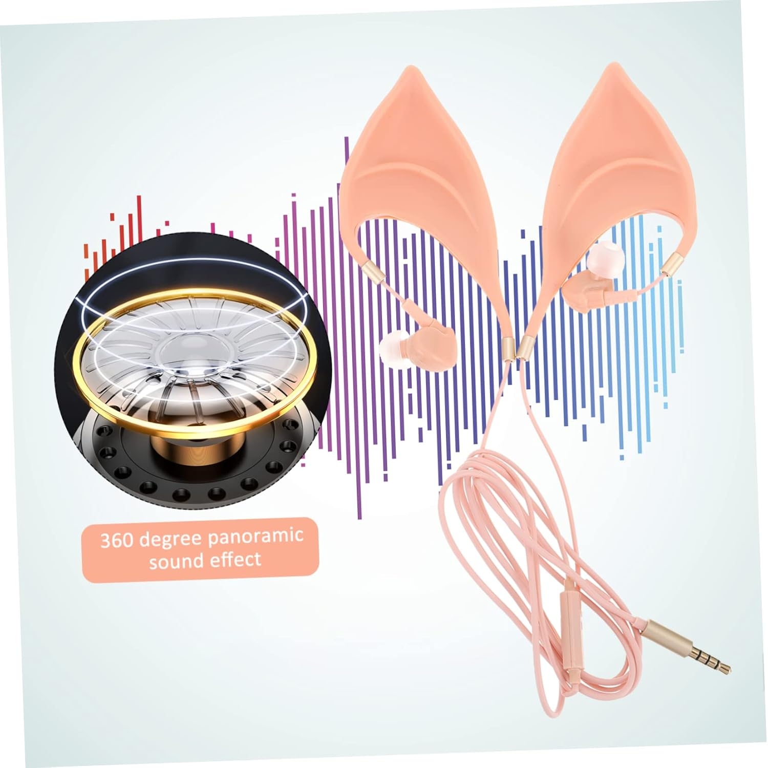 LABRIMP Ear Shape Earphones Microphone In-Ear Music Earbuds for Gaming Lightweight Design for Sports and Travel Wired Earbuds Compatible Smartphones image number 3