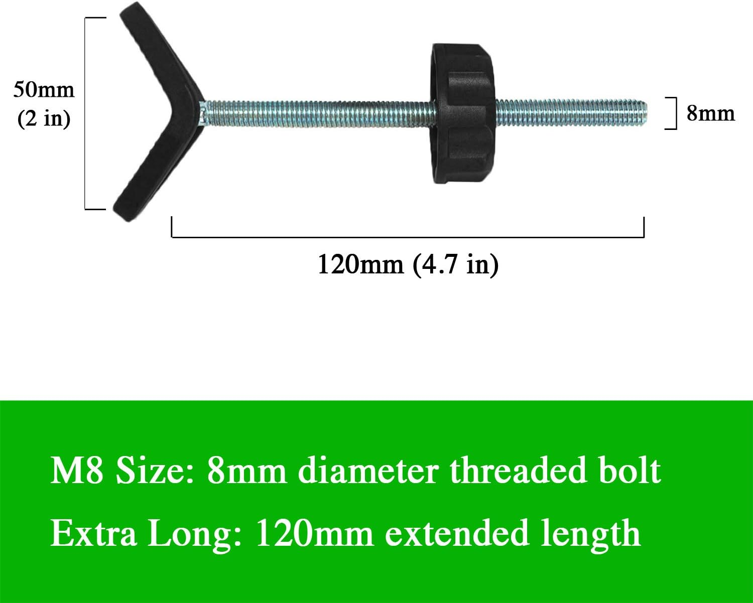 Extra Long Stair Banister Adapter Y-Spindle Rods 2 Pack for Pressure Mounted Baby and Pet Safety Gates (8Mm, Black) image number 4