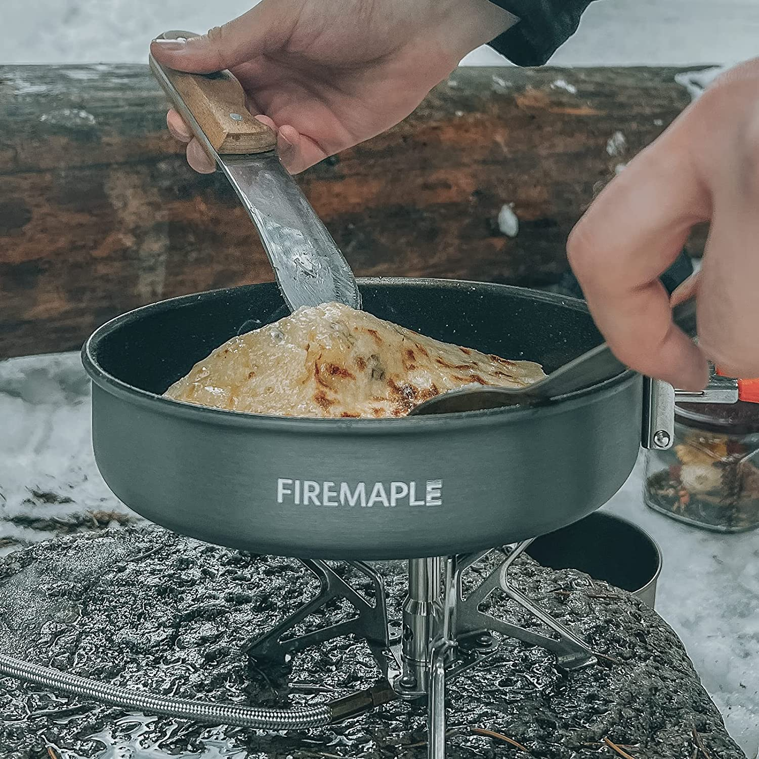 Fire-Maple Feast Series Camping Cookware Set | Outdoor Cooking Set with Pot, Kettle, Pan, Bowls and Spatula | Premium Construction | Ideal Mess Kit for Backpacking, Hiking, Car Camping and Emergency Use image number 4