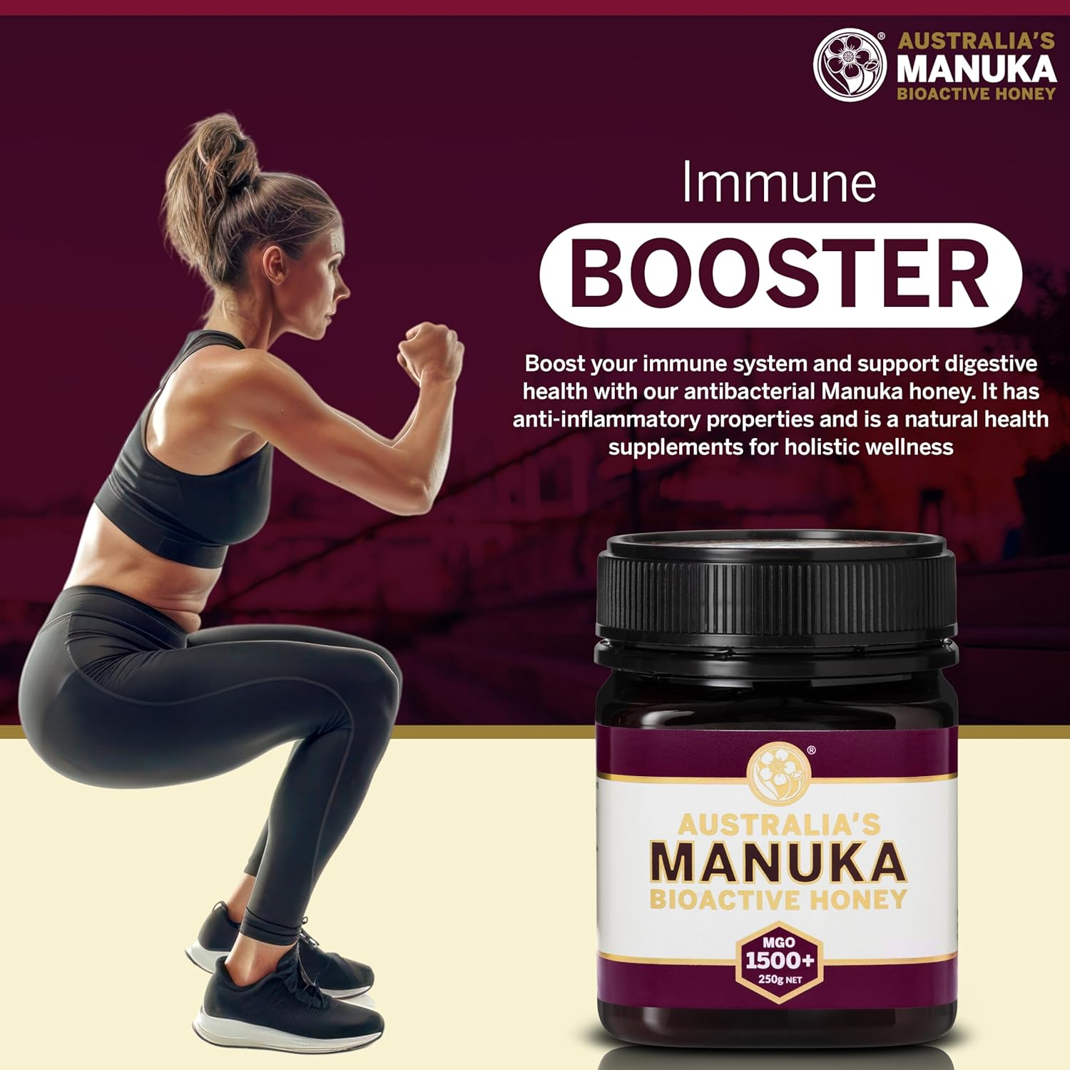 Australia&rsquo;S Manuka Honey MGO 1500+, 100% Raw Honey from Byron Bay, Maximum Strength Intensive & Therapeutic Support, Beekeeper-Owned, AMHA Certified, Lab Tested, Monofloral & Batch Traceable (250G) image number 3