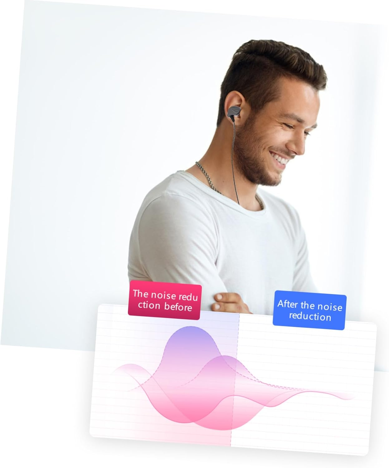 SECFOU Type-C In-Ear Earphone Subwoofer Bass Headset Mic for Phone and Tablet, Wired Gaming Earbuds for Mobile Devices, Grey Sports Earphones for Audio and Game image number 4