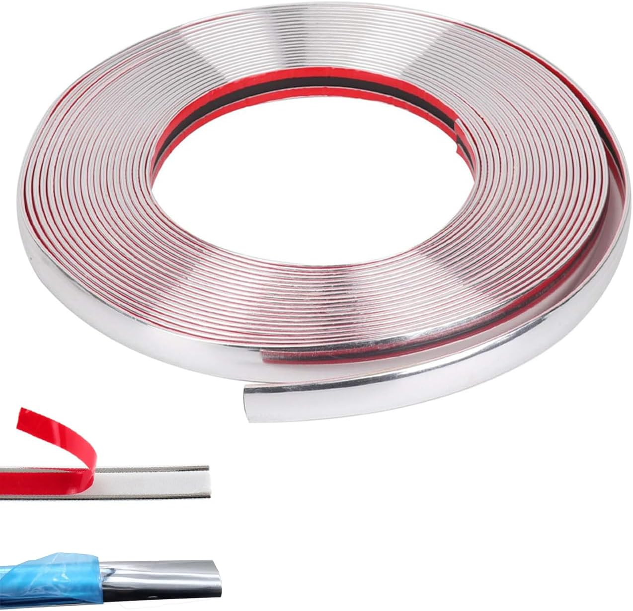 Youzzei Car DIY Chrome Tape, Silver Chrome Trim Car Interior Trim Strips (15Mm X 5M)