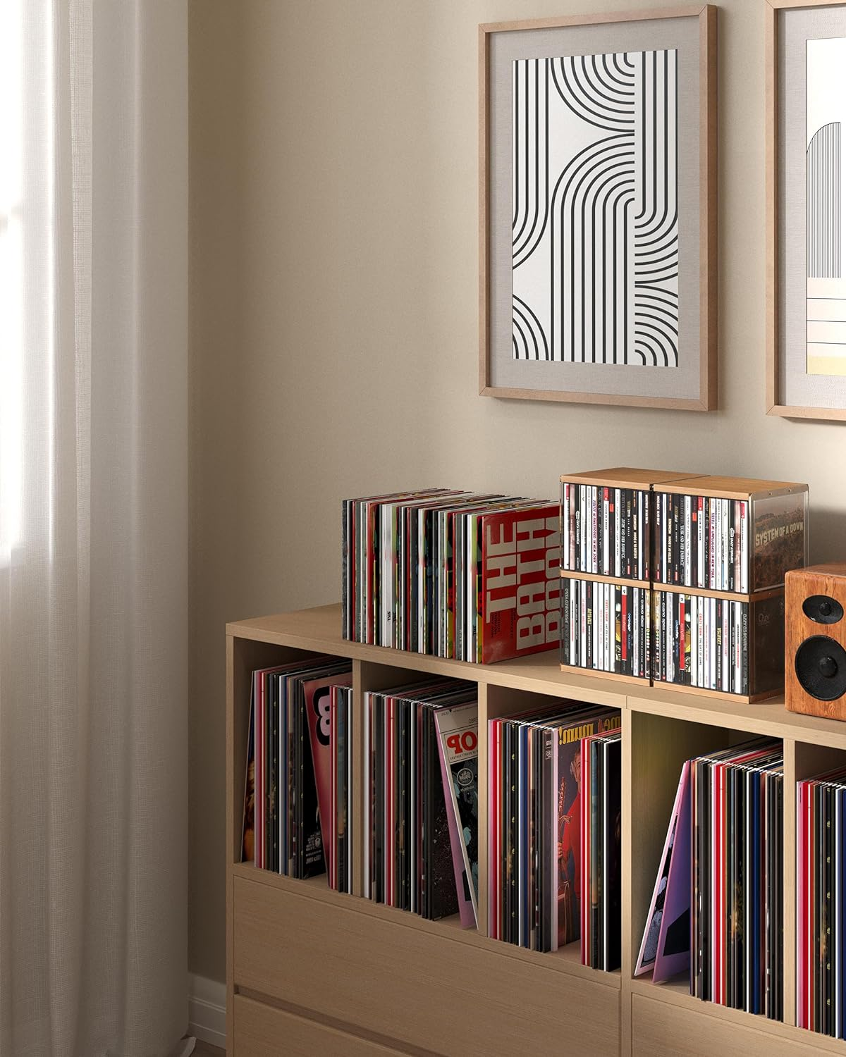 Retro Walnut-Colored MDF CD Holder Desk Rack Organizer, Cute Holds 30 CD Case, Cd Holder Stand, CD Storage/Shelf/Tower/Stand Dollar, Fit for Theatre Room image number 6