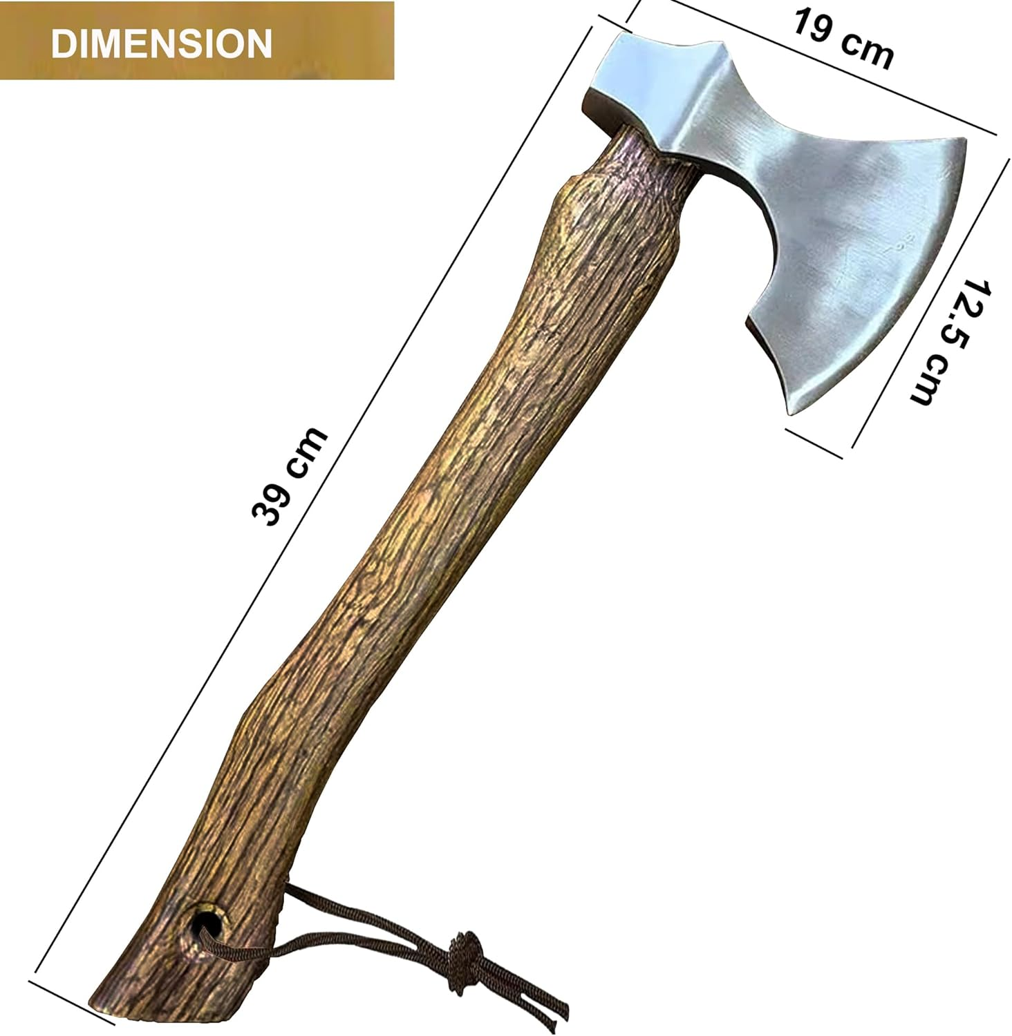 Wood Axe Small Outdoor Camp Hatchet for Splitting and Kindling, Hand-Forged with Sheath High Carbon Steel Garden Camping Tools Survival Chopping Forged Viking Axe with Beech Handle image number 3