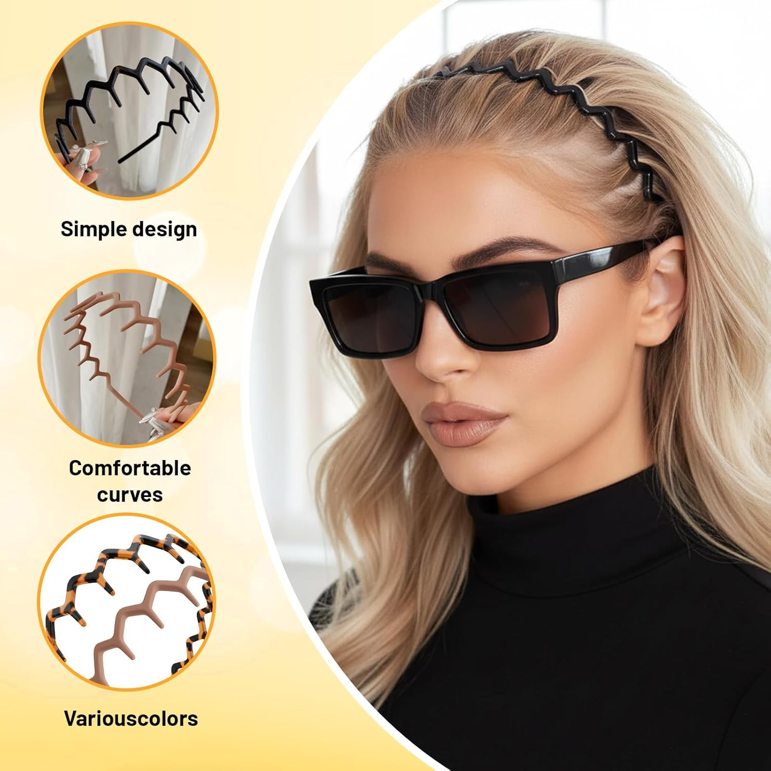 4 Pcs Headbands, Headbands for Women, Zig Zag Headband, Wavy Hair Bands for Women, Non-Slip Comfortable Head Bands, Multiple Colors Available image number 6